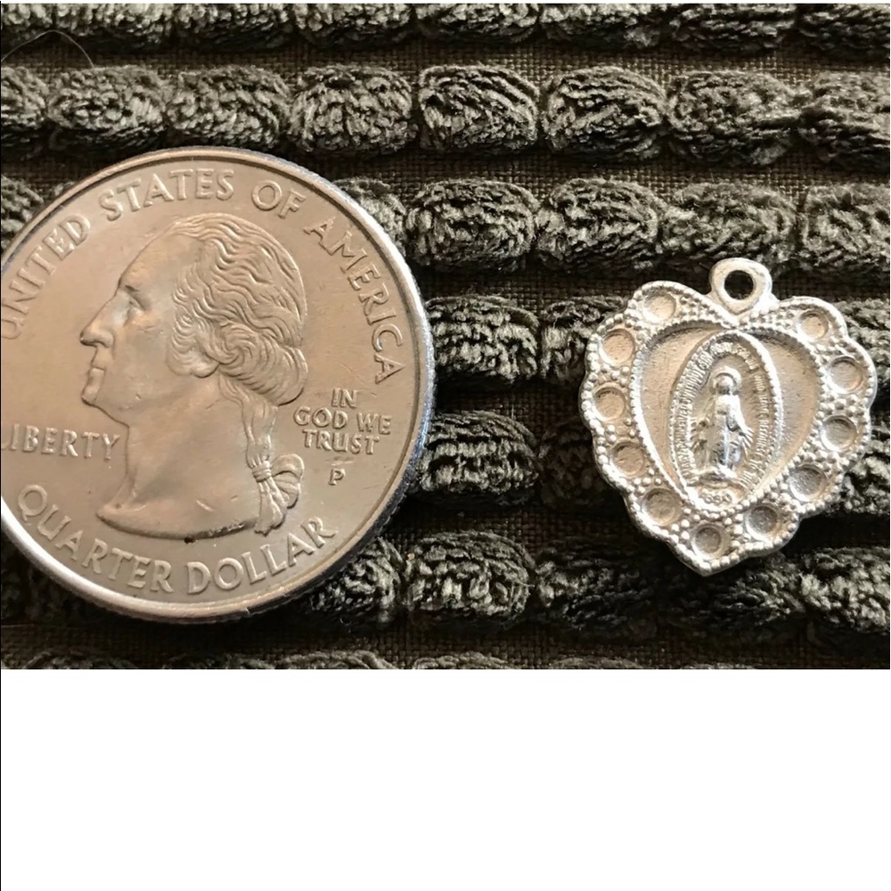 Vintage Sterling Silver Saint Mary Catholic Heart